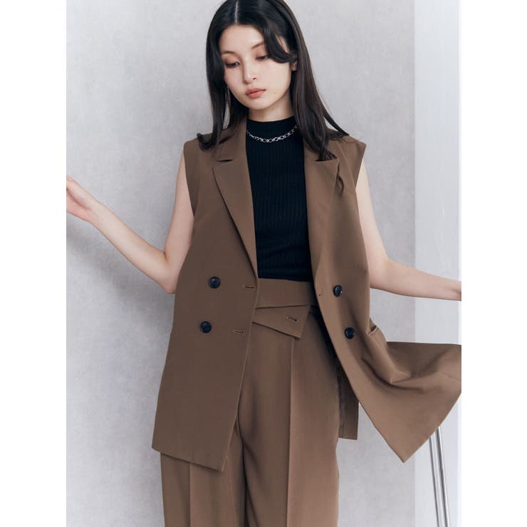 ピークドラペルベルトジレ[品番：MKSW0058834]｜MURUA（ムルーア