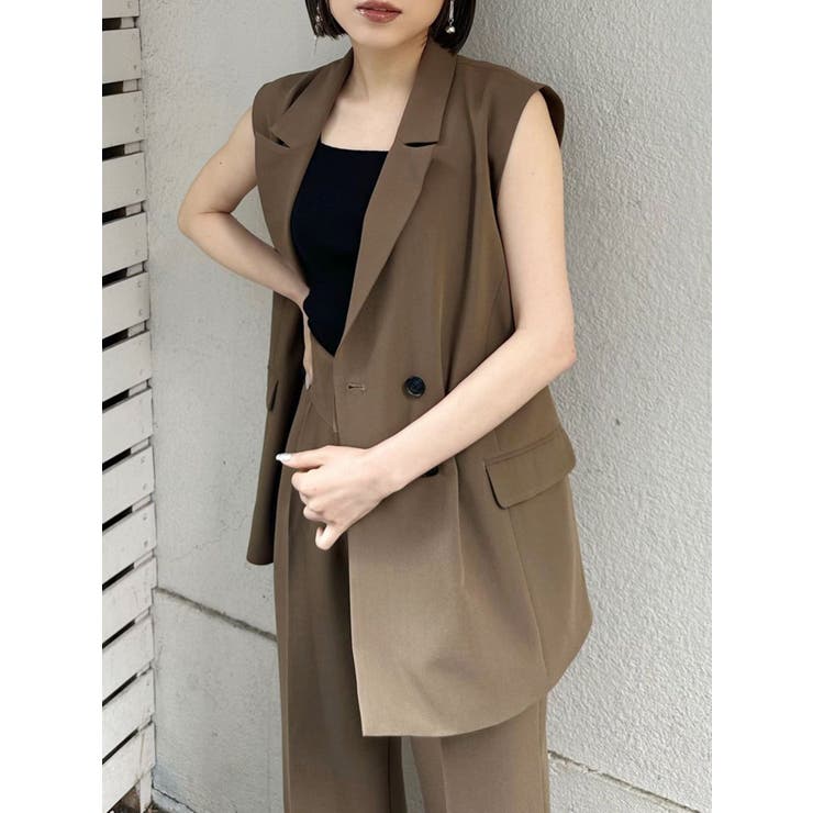 【SALE】 ピークドラペルベルトジレ[品番：MKSW0058834]｜MURUA（ムルーア トップス