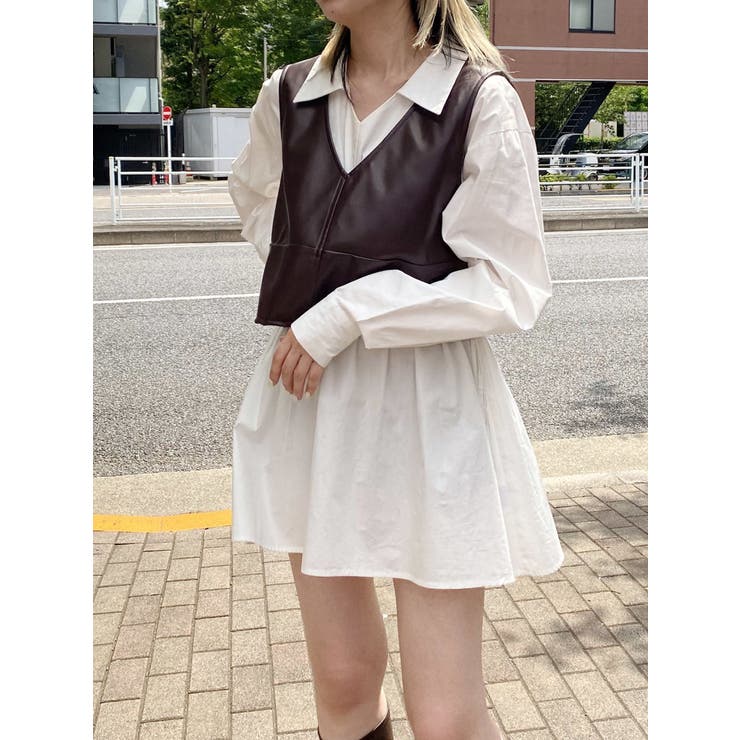 ☆SaturdayClub☆フェイクツーピース ベストスタイル ワンピース 楽天市場】セットアップ ワンピース ベスト レディース ギンガム
