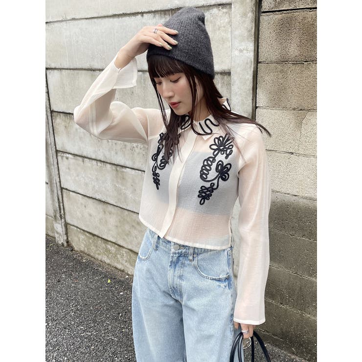 コードエンブロイダリーシャツ[品番：MKSW0058197]｜MURUA（ムルーア