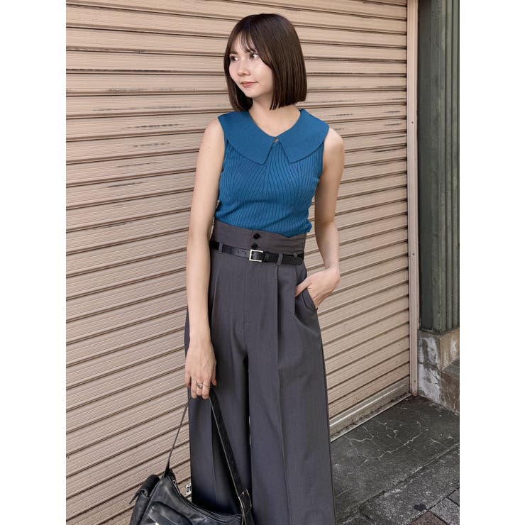 フェイクレザーベルトサスペンダーパンツ | MURUA | 詳細画像46 