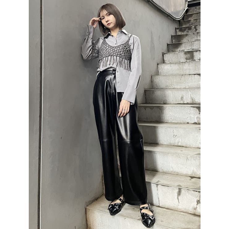 スイッチフェイクレザーパンツ[品番：MKSW0059245]｜MURUA（ムルーア）のレディースファッション通販｜SHOPLIST（ショップリスト）