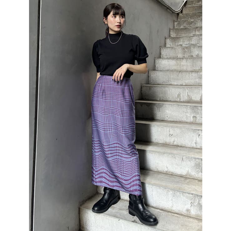ウェーブチェックナロースカート | MURUA | 詳細画像4 