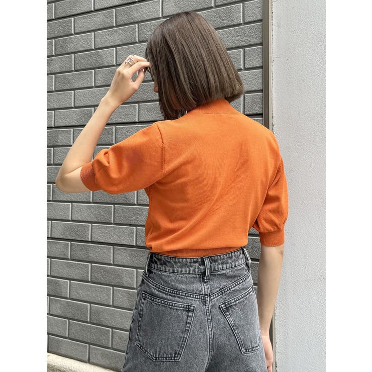 新品　gasa ガサグルー　パフスリーブニット ご好評につきカラー追加／洗える】クロスコンビ パフスリーブ ニット