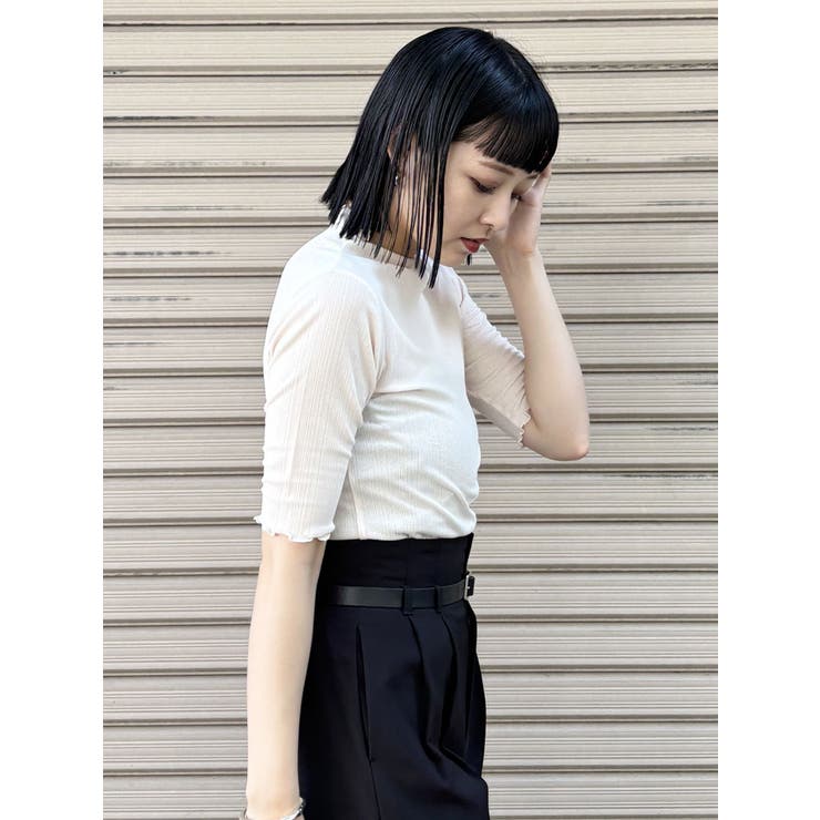 ボトルネックシアーカットトップス[品番：MKSW0059935]｜MURUA
