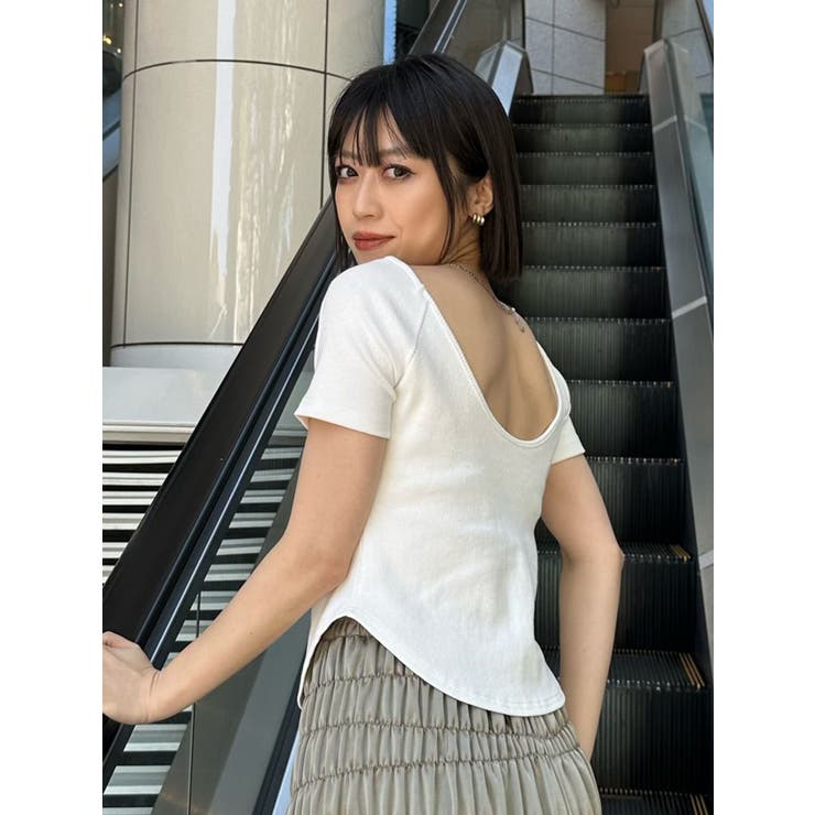 バックシャンリブカットソー | MURUA | 詳細画像2 