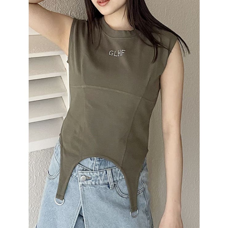 カーキ | ガーターヘムトップス | MURUA