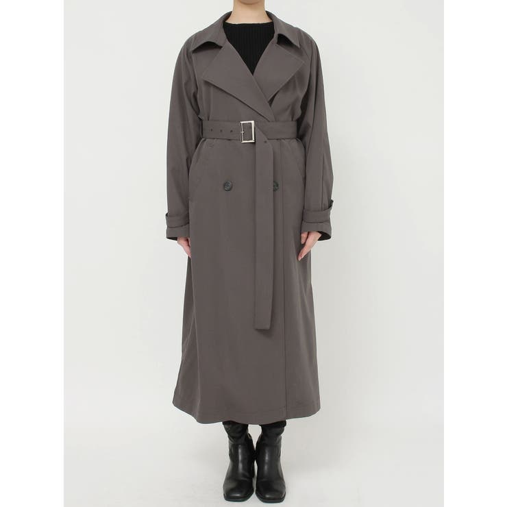 MURUA チェックロングコート ブルー -ファッション通販 FASHION
