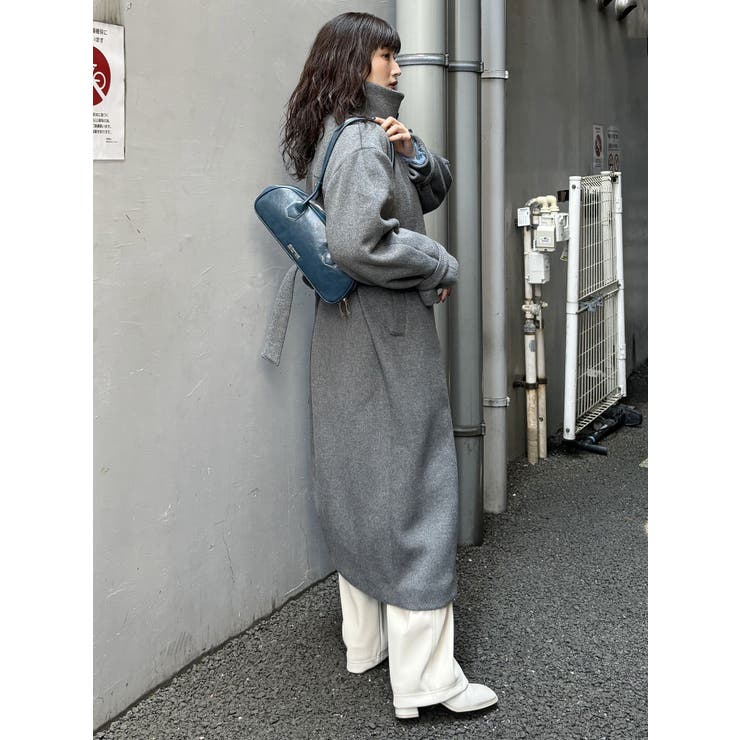 スタンドカラージップウール混コート[品番：MKSW0060528]｜MURUA