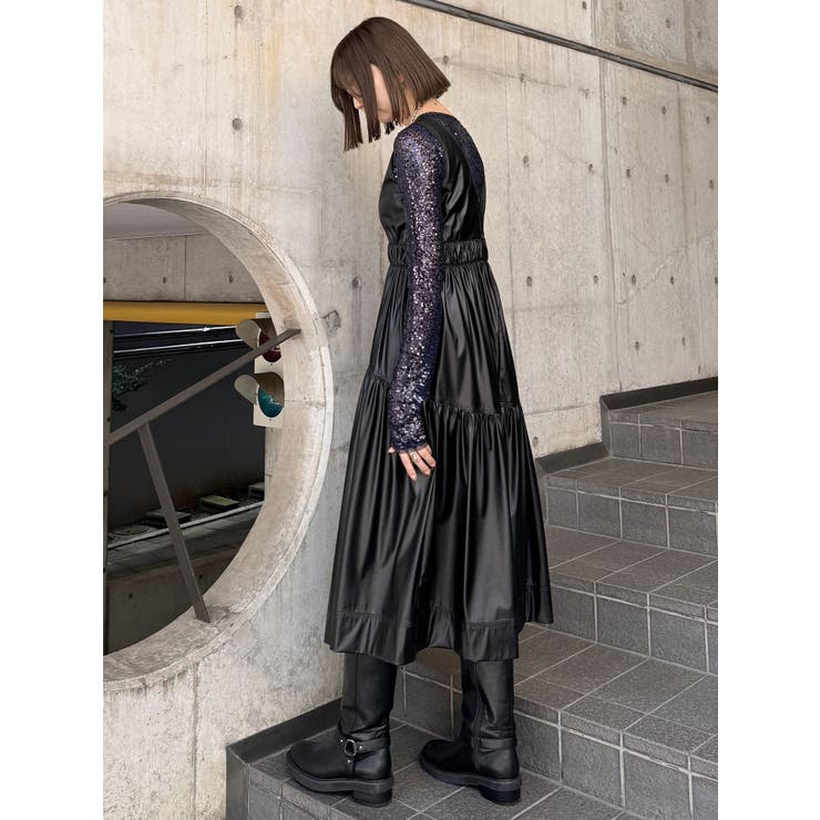 ウエストギャザージャンパースカート[品番：MKSW0060123]｜MURUA