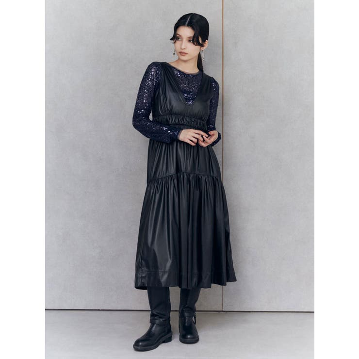 ウエストギャザージャンパースカート[品番：MKSW0060123]｜MURUA