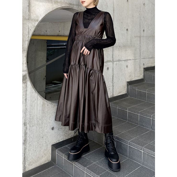 ウエストギャザージャンパースカート[品番：MKSW0060123]｜MURUA