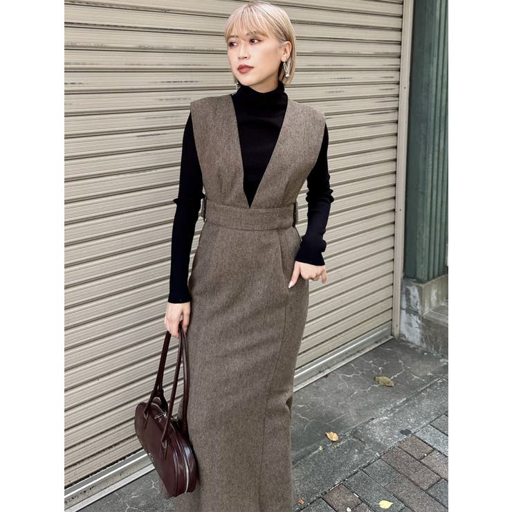 サイドベルトマーメイドジャンパースカート | MURUA | 詳細画像17 