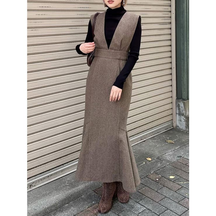 ベージュ | サイドベルトマーメイドジャンパースカート | MURUA