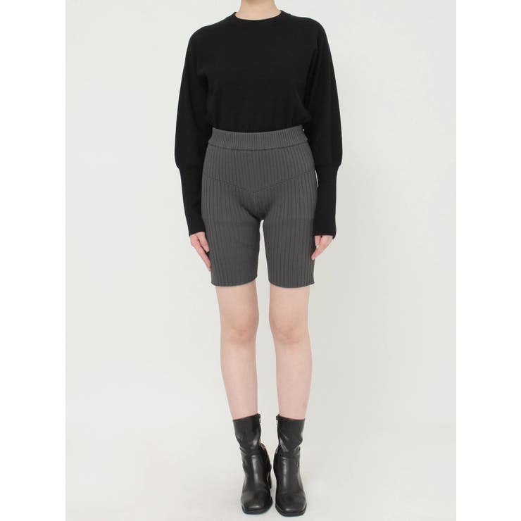 バイカーニットパンツ　ブラックS ニットバイカーパンツ[品番：MKSW0061128]｜MURUA（ムルーア）の