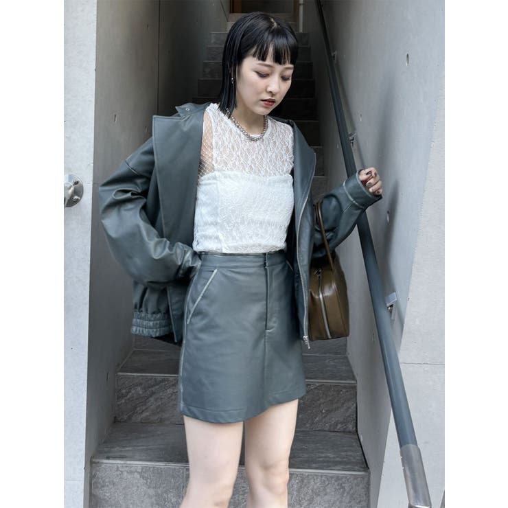 ヴィンテージライクフェイクレザーミニスカート | MURUA | 詳細画像49 