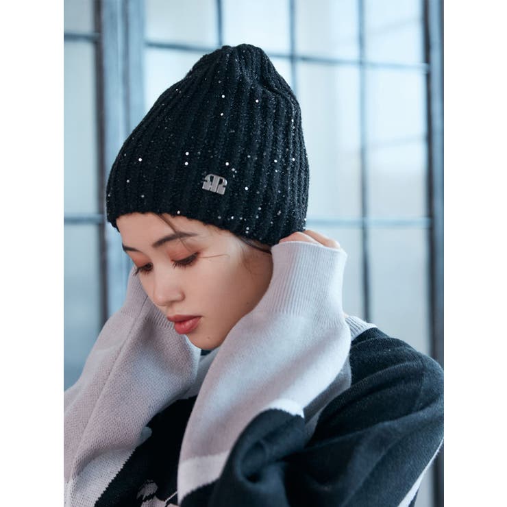 正規品　 ニット帽　ビーニー　黒　ラメ　帽子　CCマーク CHANEL ココマーク ニット帽 (CHANEL/ニットキャップ・ビーニー