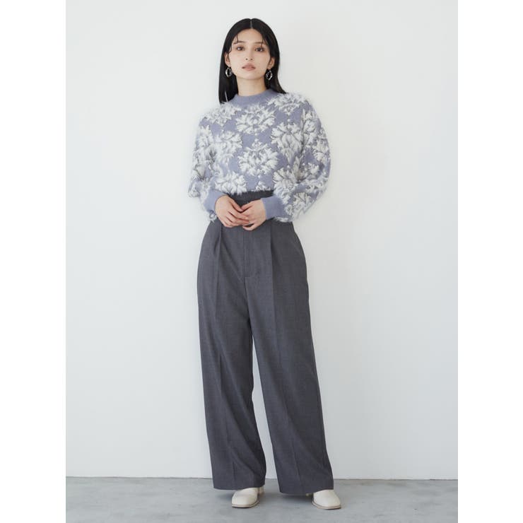 ダマスクシャギーニットトップス[品番：MKSW0060790]｜MURUA
