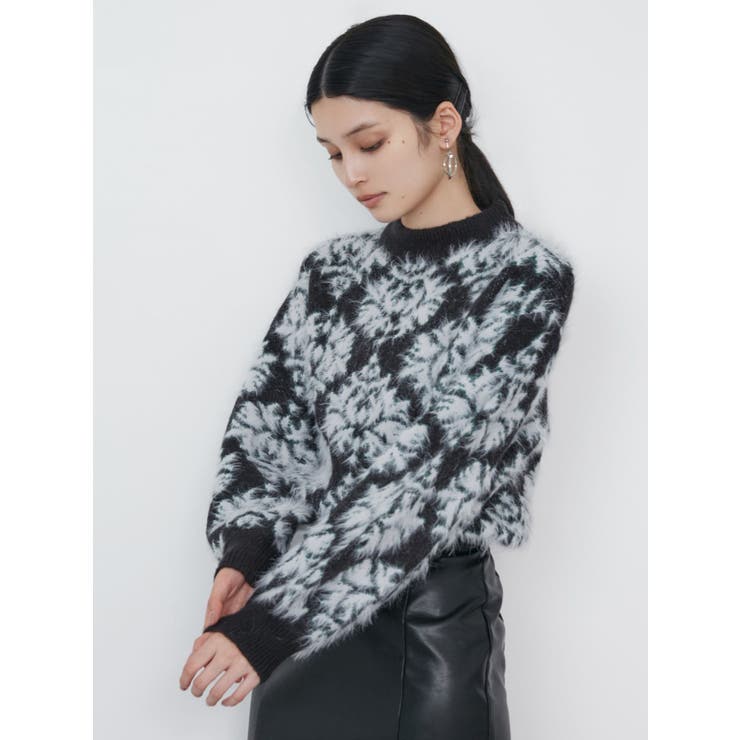 ダマスクシャギーニットトップス[品番：MKSW0060790]｜MURUA