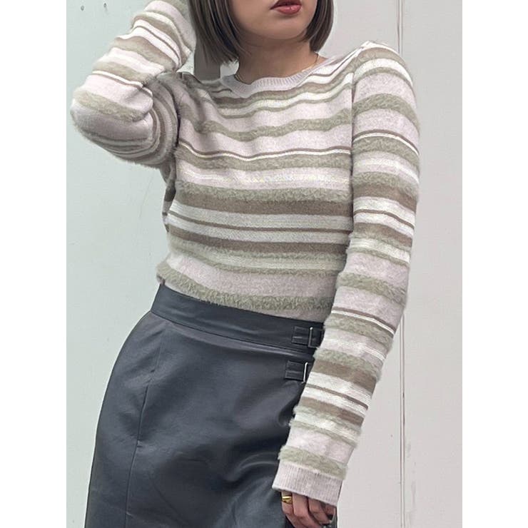 シャギーミックスニット[品番：MKSW0061436]｜MURUA（ムルーア）の