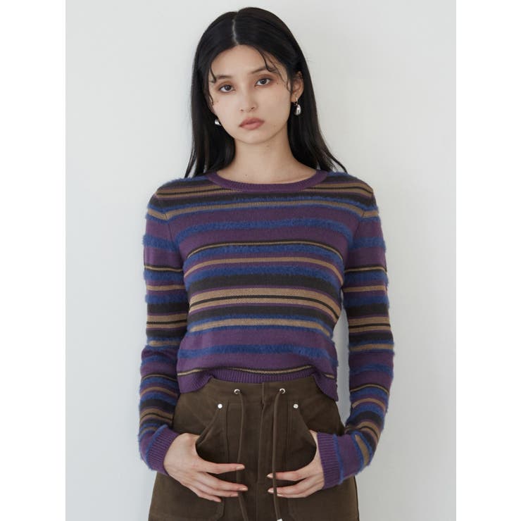 シャギーミックスニット[品番：MKSW0061436]｜MURUA（ムルーア）の