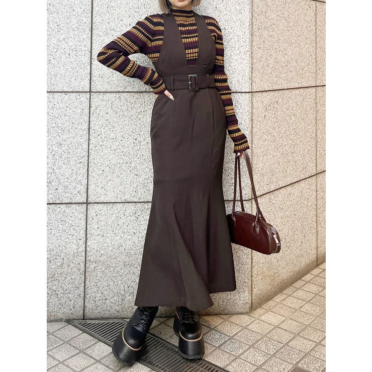 Ruimeme マーメイドジャンパースカート ムイメーム ブラック 黒 バッククロスマーメイドジャンパースカート[品番：MKSW0061982