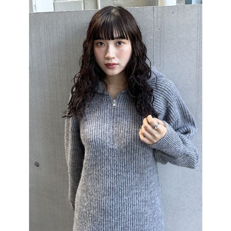フーディーニットミニワンピース[品番：MKSW0061306]｜MURUA