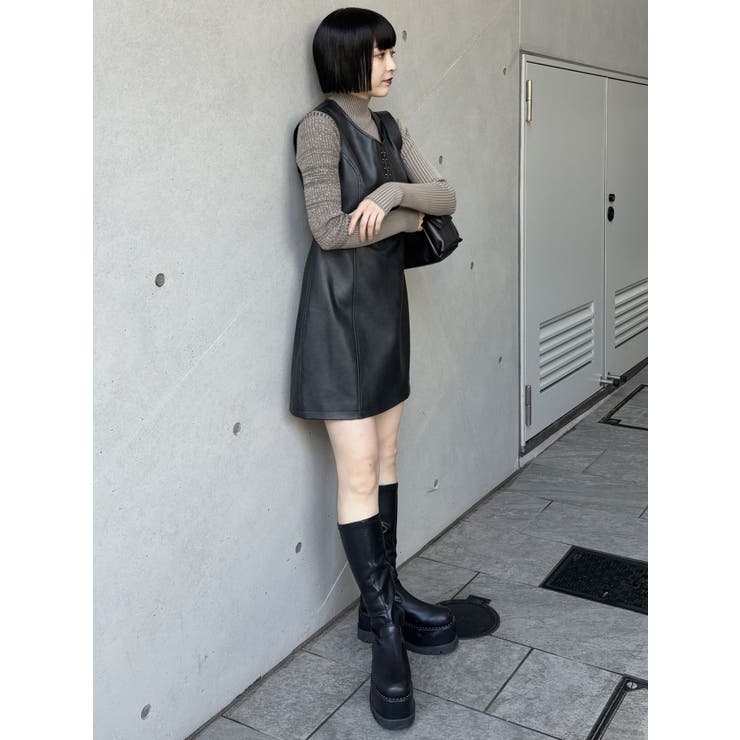 フェイクレザーホックミニワンピース | MURUA | 詳細画像12 