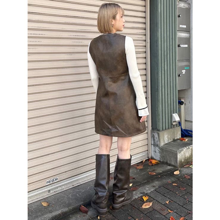 フェイクレザーホックミニワンピース | MURUA | 詳細画像16 