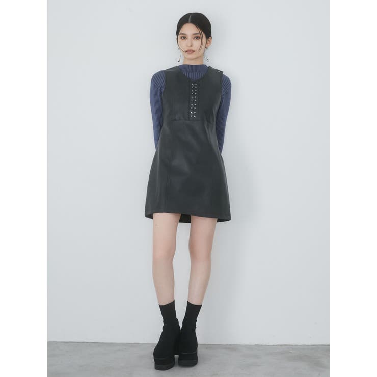 フェイクレザーホックミニワンピース | MURUA | 詳細画像7 