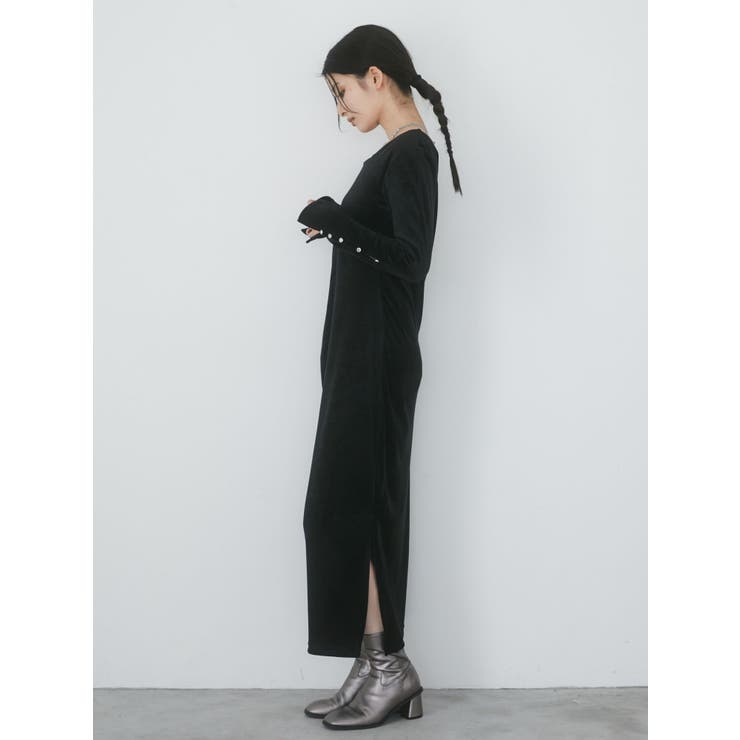 ベロアオープンバックロングワンピース[品番:MKSW0061781 ベロアオープンバックロングワンピース[品番:MKSW0061781