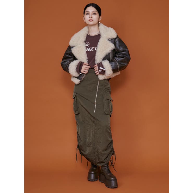 シャイニーカーゴマキシスカート | MURUA | 詳細画像7 