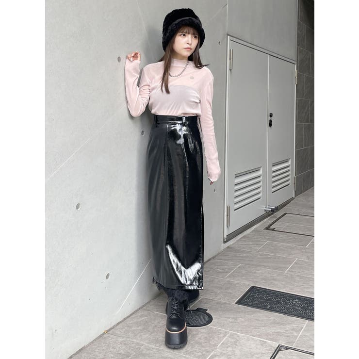フェイクパテントレザースカート[品番：MKSW0061583]｜MURUA（ムルーア