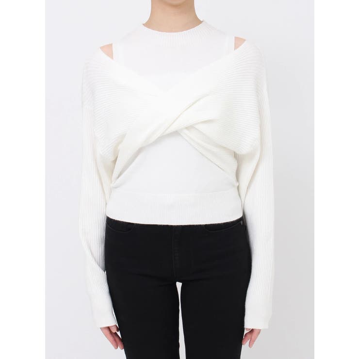 ドッキングカシュクールニット[品番：MKSW0062497]｜MURUA（ムルーア