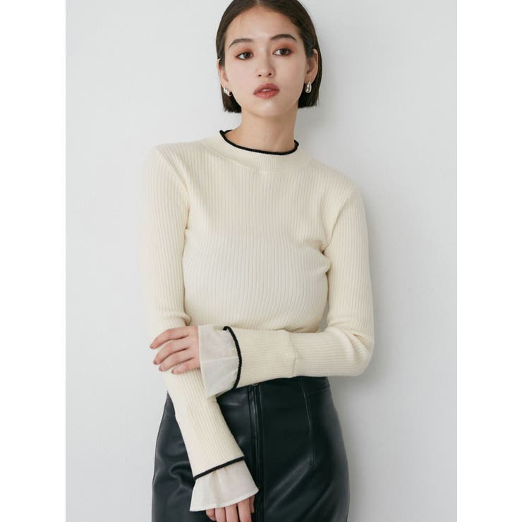 アイボリー | ベルスリーブラインニット | MURUA