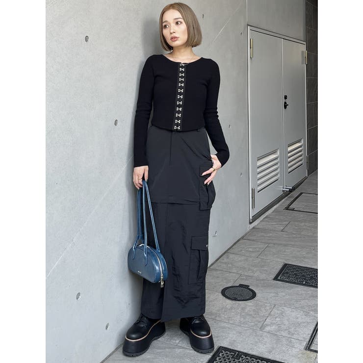 フロントホックリブニット[品番：MKSW0060793]｜MURUA（ムルーア