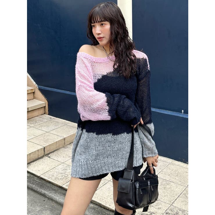 ブロックシアーニット【WEB限定】[品番：MKSW0061297]｜MURUA