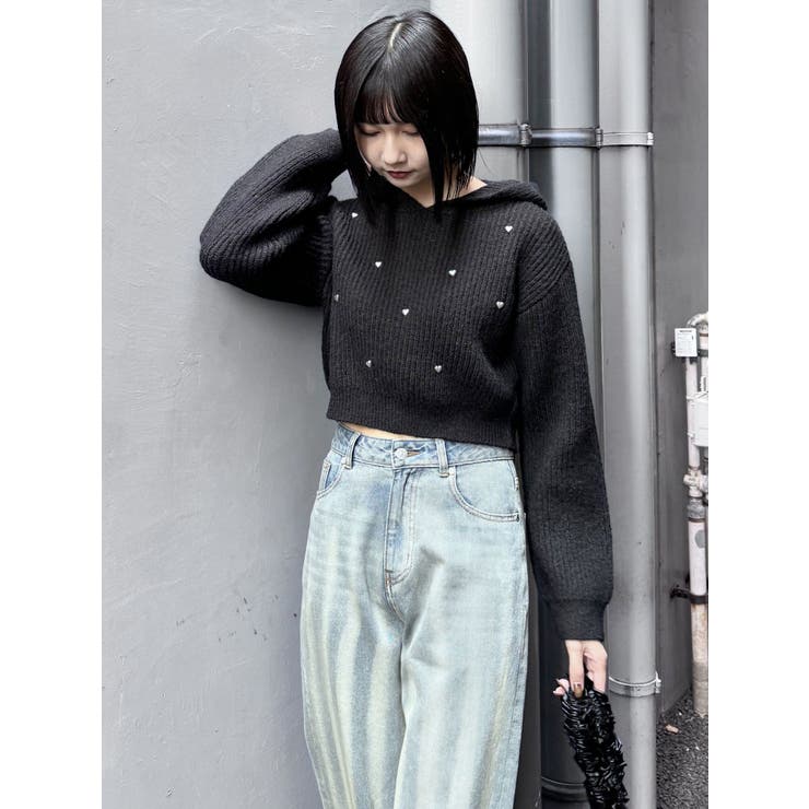 スタッズデザインニット[品番：MKSW0061780]｜MURUA（ムルーア