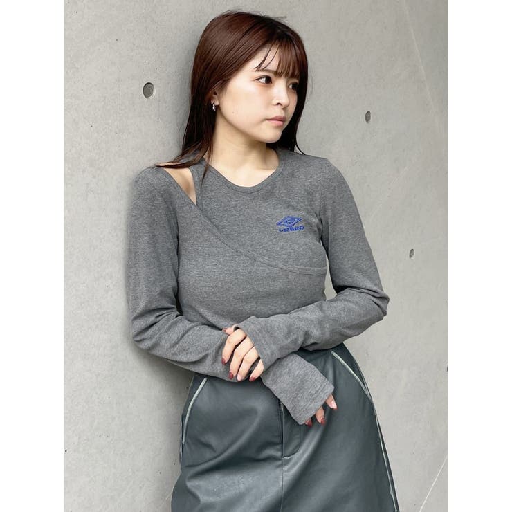 UMBRO×MURUA】アシメショルダーリブトップス[品番：MKSW0061799