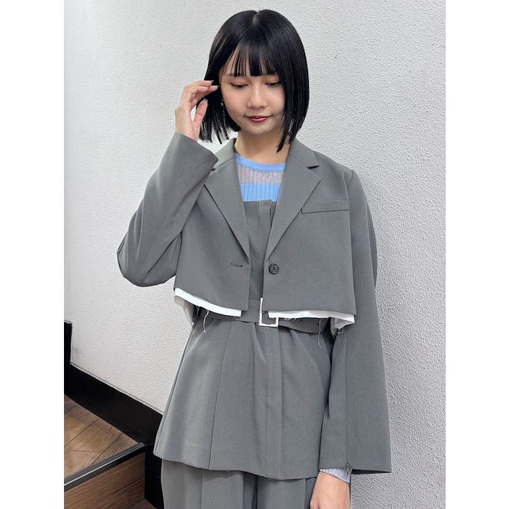 MURUA セットアップ ヘムアタッチメントショートジャケット【セットアップ着用可