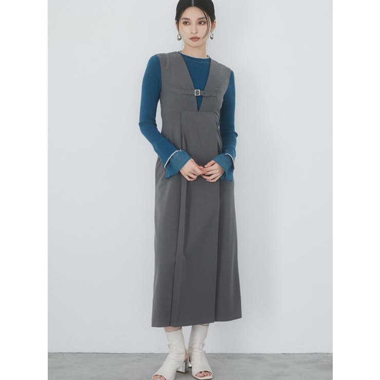 グレー | フロントベルトジャンパースカート | MURUA