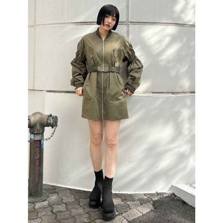 キセニアブティック☆モカ☆マルチウェイサテンミニワンピース マルチウェイMA-1ミニワンピース[品番：MKSW0062321]｜MURUA