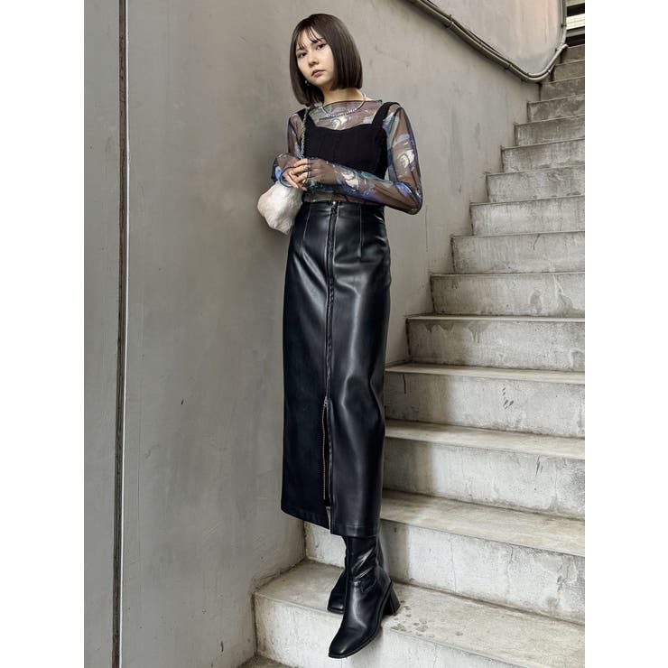 マルチウェイナローフェイクレザースカート | MURUA | 詳細画像14 