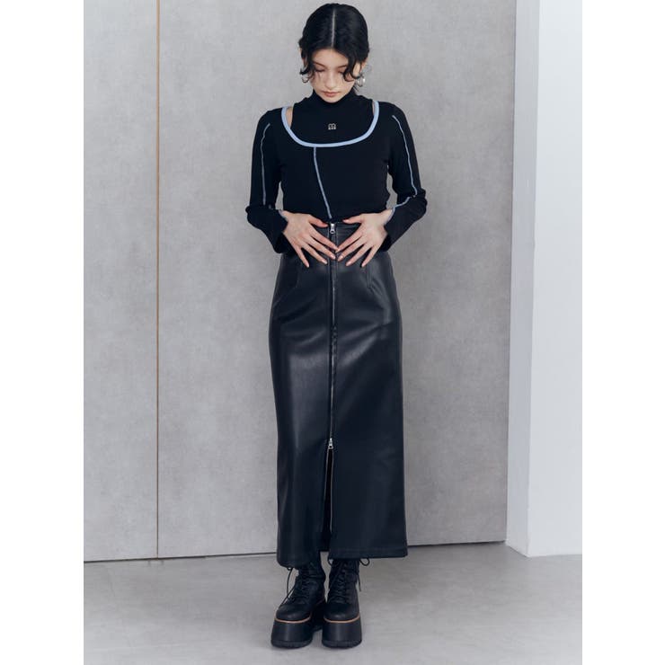 マルチウェイナローフェイクレザースカート | MURUA | 詳細画像2 