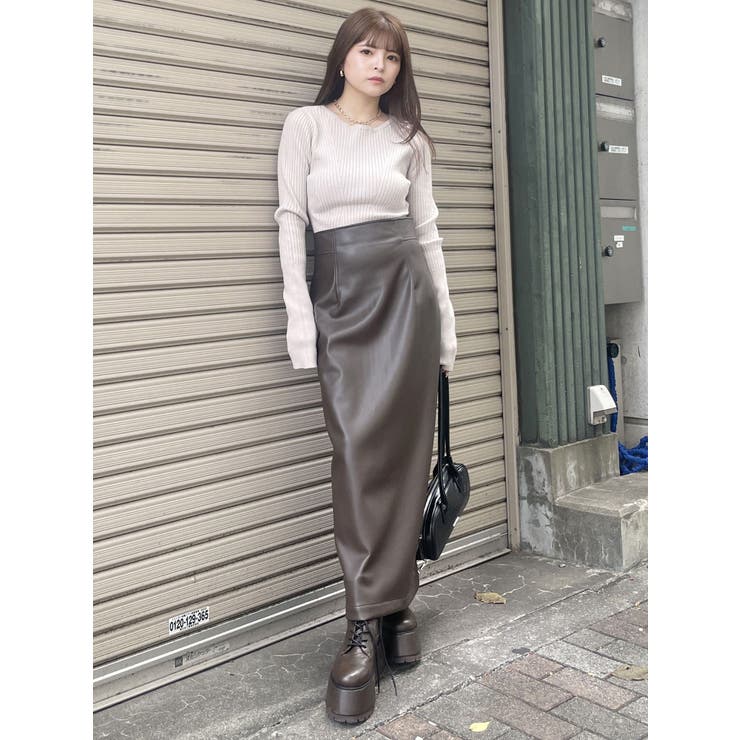 マルチウェイナローフェイクレザースカート | MURUA | 詳細画像20 