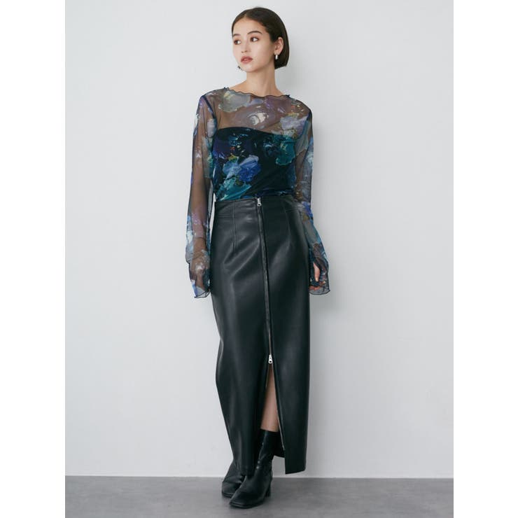 マルチウェイナローフェイクレザースカート | MURUA | 詳細画像9 