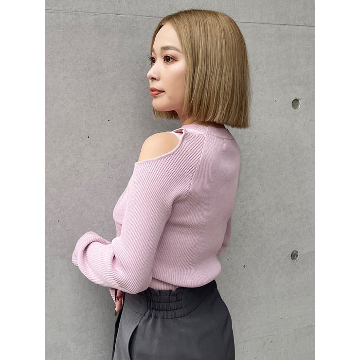 フロントホックカットアウトニット[品番：MKSW0062914]｜MURUA