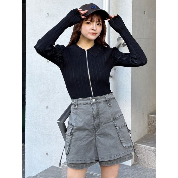 ジップリブポロニット[品番：MKSW0063499]｜MURUA（ムルーア