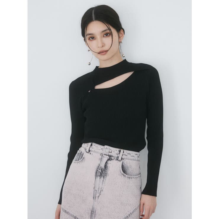 カットツイストタイトニット[品番：MKSW0062316]｜MURUA（ムルーア）の