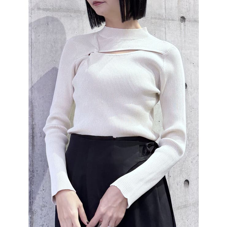 アイボリー | カットツイストタイトニット | MURUA